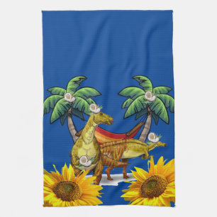 Sunflower Butterfly Dinosaur Kitchen Towel