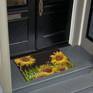 Sunflower Butterfly Door Mat