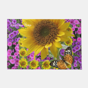 Sunflower Butterfly Door Mat