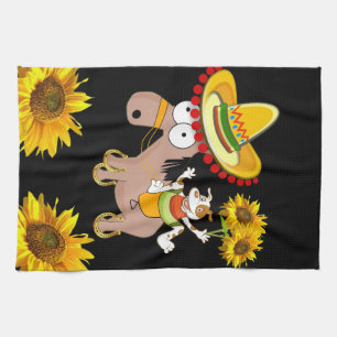 Sunflower Butterfly Horse Kitchen Towel