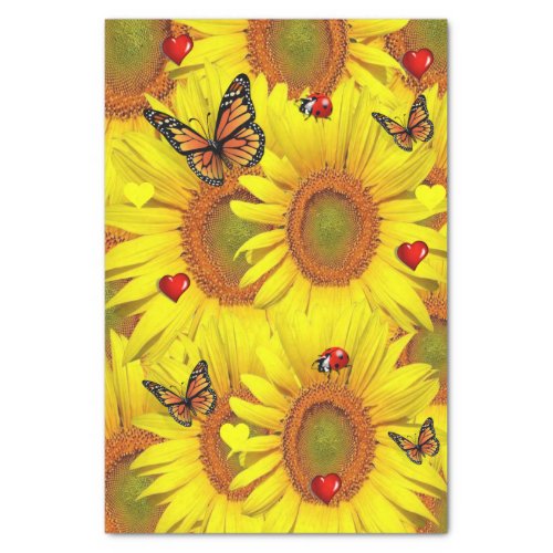 Sunflower Butterfly Ladybug Tissue Paper