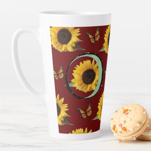 Sunflower Butterfly Latte Mug