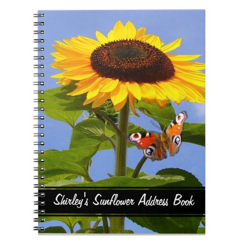 Sunflower  Butterfly   Note Book