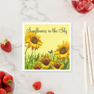 Sunflower Butterfly Paper Napkins