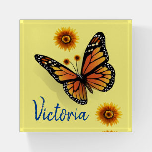 Sunflower Butterfly Paperweight