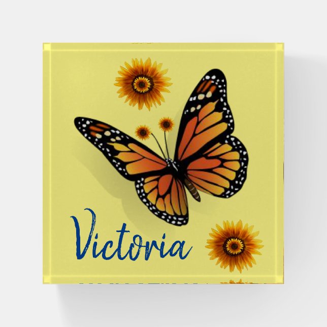 Sunflower Butterfly Paperweight (Front)