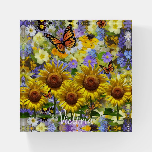 Sunflower Butterfly Paperweight (Front)