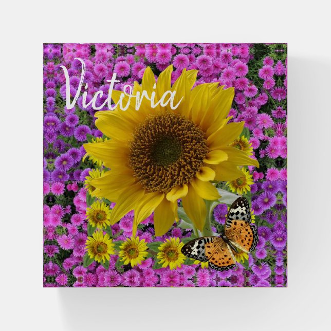 Sunflower Butterfly Paperweight (Front)