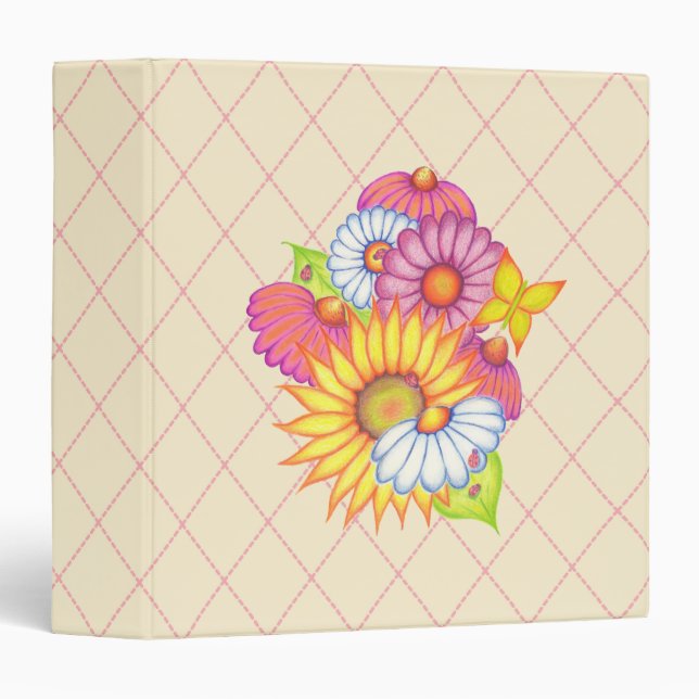 Sunflower Butterfly Scrapbook Binder (Front/Spine)