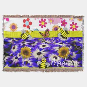 Sunflower Butterfly Throw Blanket