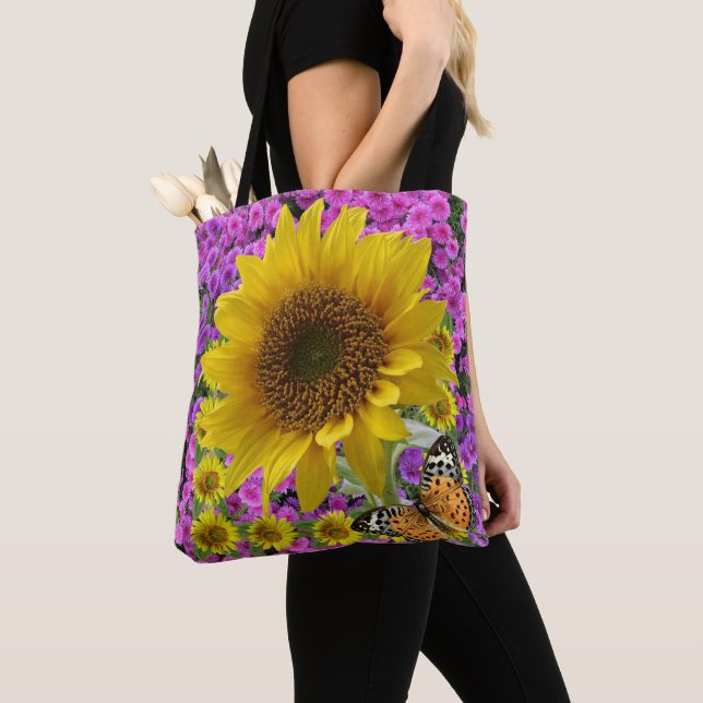 Sunflower Butterfly Tote (Close Up)