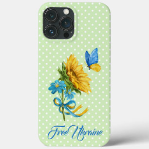 Sunflower & Butterfly Ukraine Support iPhone 13 Pro Max Case