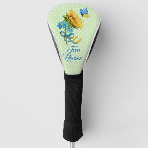 Sunflower  Butterfly Ukraine Support   Golf Head Cover