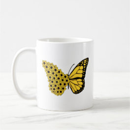 sunflower butterfly vintage women monarch coffee mug