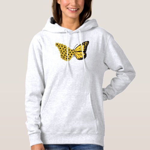 sunflower butterfly vintage women monarch hoodie