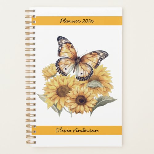 Sunflower Butterfly Weekly Monthly 2024 Planner
