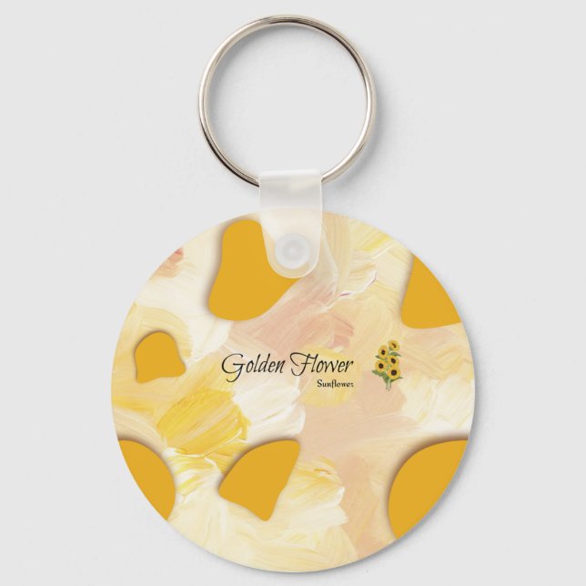 sunflower button  keychain (Front)