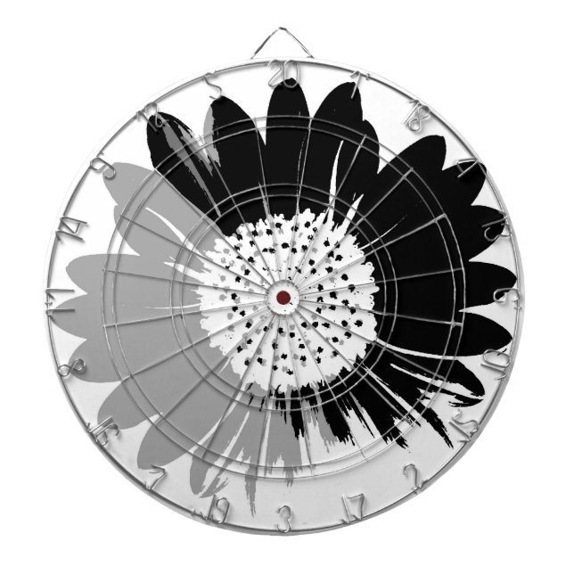 Sunflower BW Dartboard With Darts (Front)