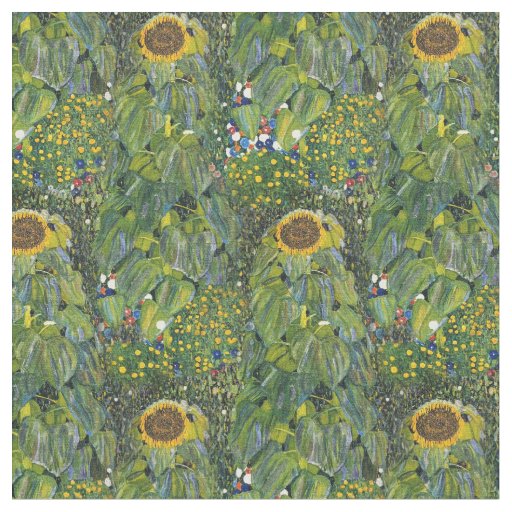 Sunflower by Gustav Klimt Fabric