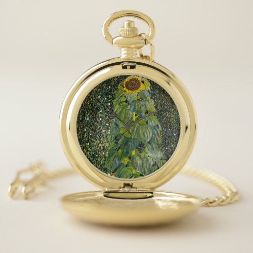 Sunflower by Gustav Klimt Pocket Watch