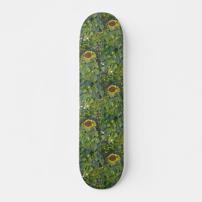 Sunflower by Gustav Klimt Skateboard (Front)