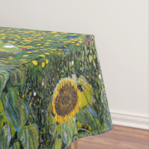 Sunflower by Gustav Klimt Tablecloth