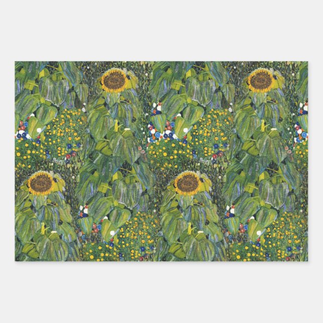 Sunflower by Gustav Klimt Wrapping Paper Sheets (Front)
