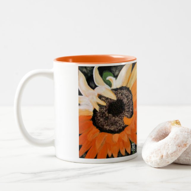Sunflower by JML Two-Tone Coffee Mug (With Donut)