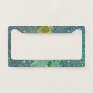 Sunflower by Klimt, Vintage Flowers Art Nouveau License Plate Frame