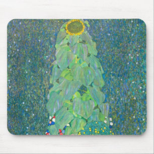 Sunflower by Klimt, Vintage Flowers Art Nouveau Mouse Pad