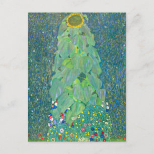 Sunflower by Klimt, Vintage Flowers Art Nouveau Postcard