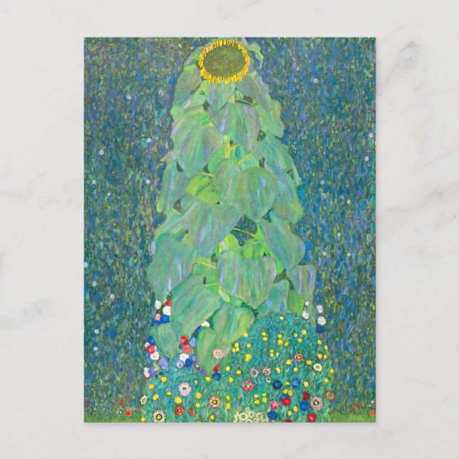 Sunflower by Klimt, Vintage Flowers Art Nouveau Postcard (Front)