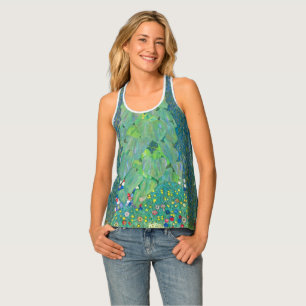 Sunflower by Klimt, Vintage Flowers Art Nouveau Tank Top