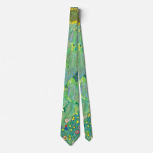 Sunflower by Klimt, Vintage Flowers Art Nouveau Tie