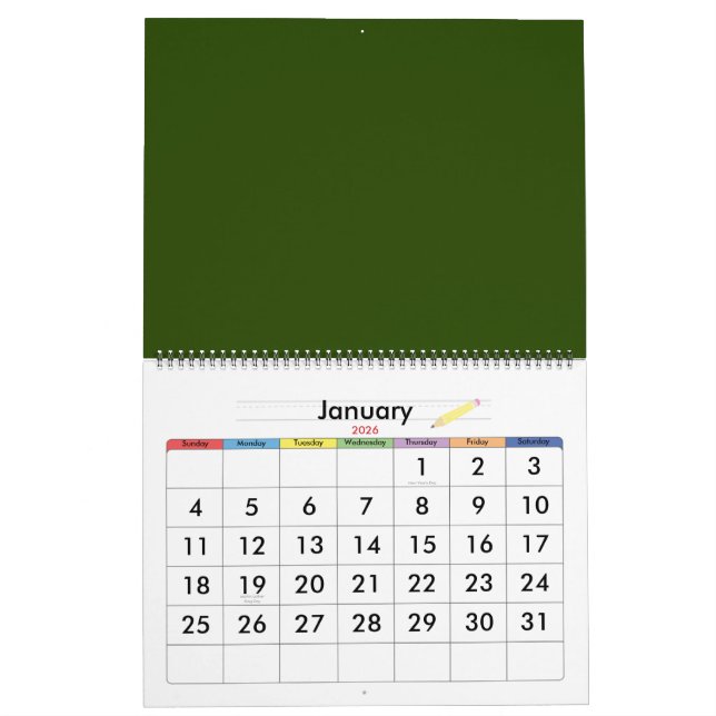 Sunflower Calendar (Jan 2026)