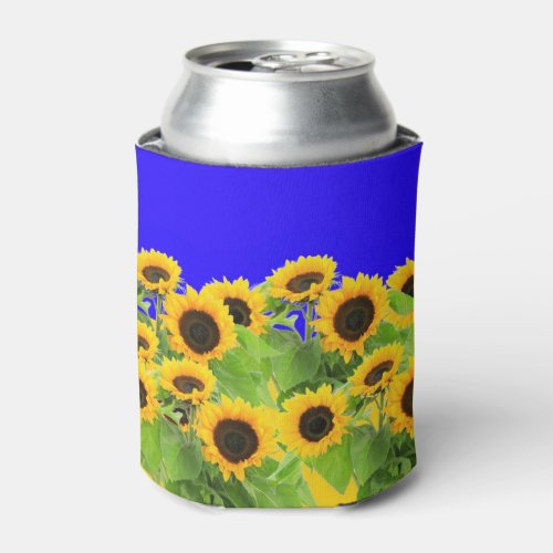 Sunflower Can Cooler Ukrainian Flag Colors Freedom