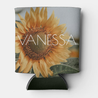 Sunflower Can Cooler W/ Name