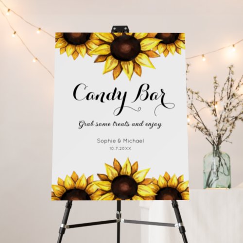 Sunflower Candy Bar Wedding Sign Foam Boards