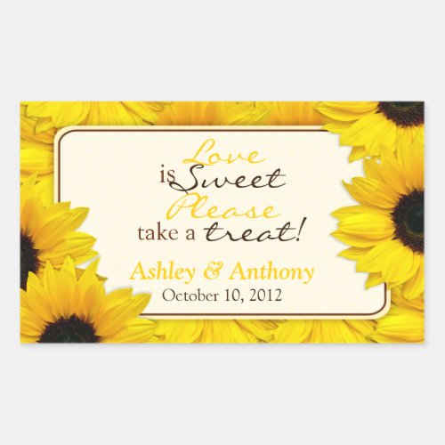 Sunflower Candy Buffet Wedding Stickers