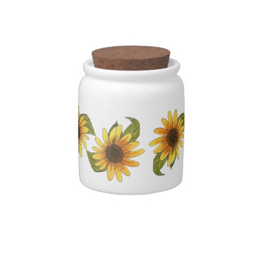 Sunflower Candy Jar