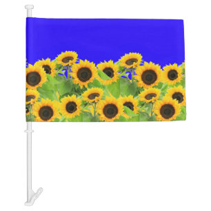 Sunflower Car Flag Ukraine Flag Colors - Support
