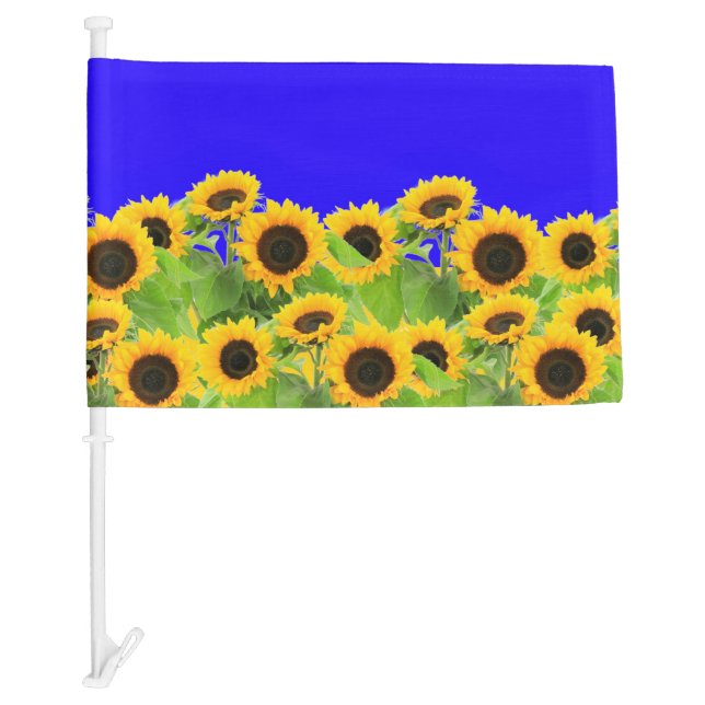 Sunflower Car Flag Ukraine Flag Colors - Support (Front)