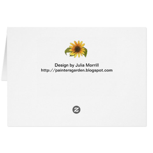 Sunflower card (Back Horizontal)