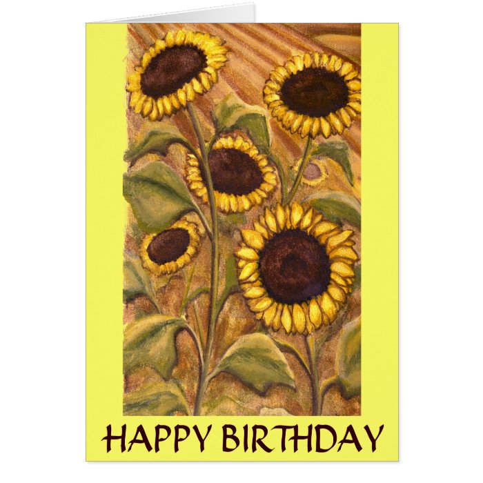 Sunflower Card Happy Birthday Custom Greeting Card