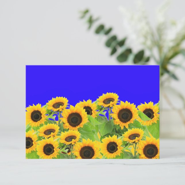 Sunflower Card Ukraine Flag Colors Support Ukraine (Standing Front)