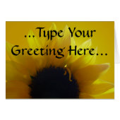 Sunflower Card Yellow Flower Card Personalized (Front Horizontal)
