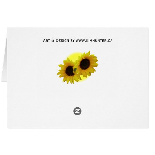 Sunflower Card Yellow Flower Card Personalized (Back Horizontal)