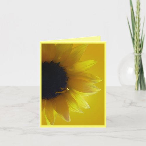 Sunflower Card Yellow Flower Greeting Card Blank