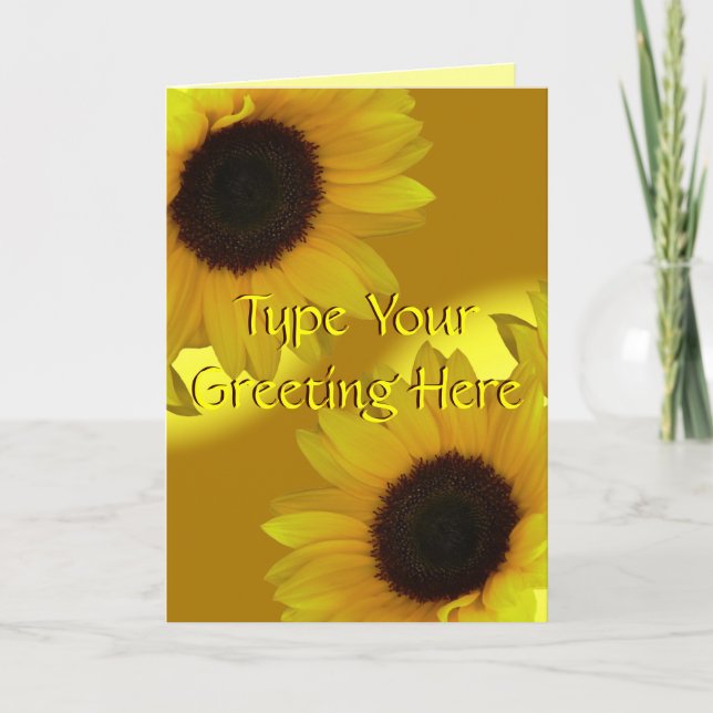 Sunflower Card Yellow Flower Greeting Card Custom (Front)