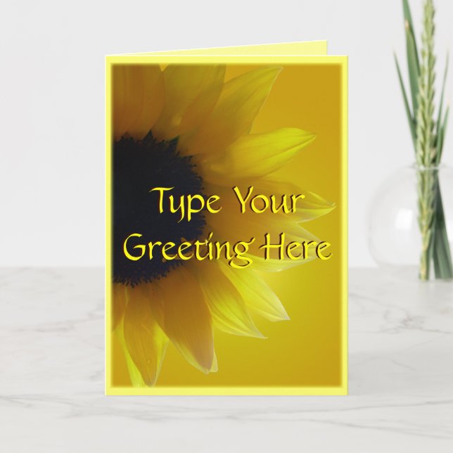 Sunflower Card Yellow Flower Greeting Card Custom (Front)